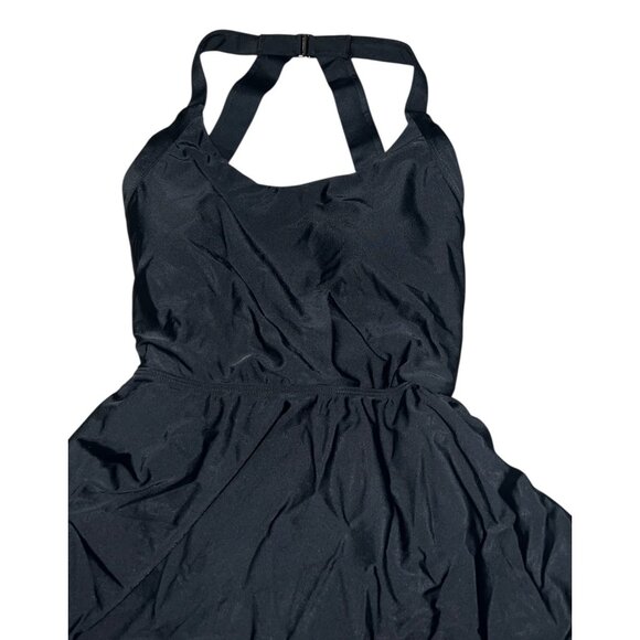 Halara Halter Pleated One Piece Swimsuit Sz Small Womens Black - Picture 6 of 14